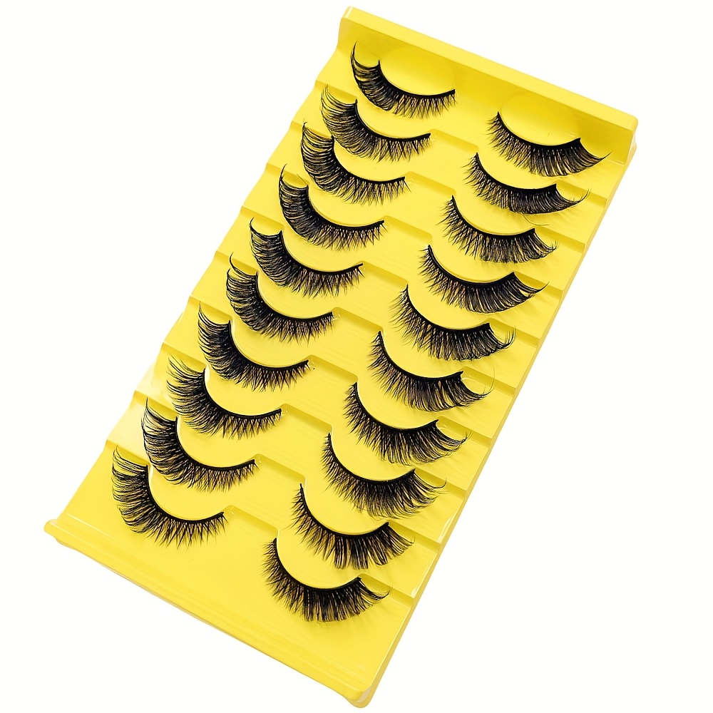 Image of 10 Pairs Of Series Slanted Cartoon Eyelashes, Full Strip False Lashes For European And