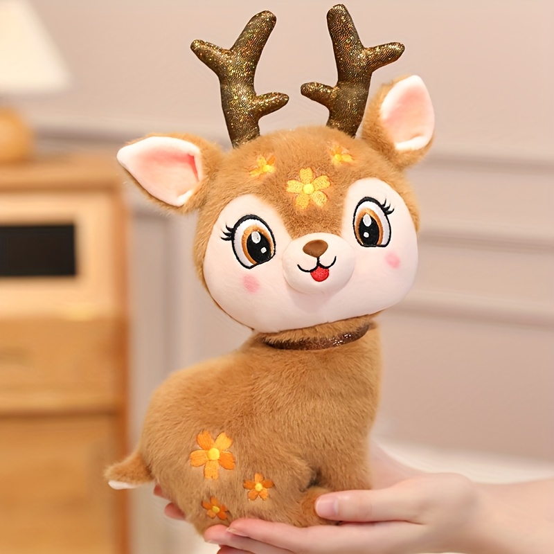 Image of 30cm/11.81in Starry Deer Plush Toy Reindeer Elk Decoration Figure With Deer Doll Rag Doll Simulation Upscale Delicate Birthday Easter Valentine's Day Gift