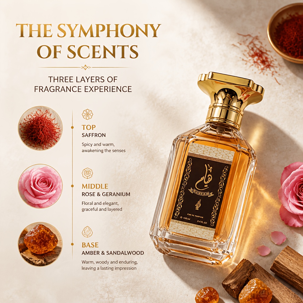 TEMU 100ml Men's Arabic Eau De Parfum Suitable For Daily, Dating & Business - Luxury Oriental Cologne With Saffron, Rose, Amber & Sandalwood, Long