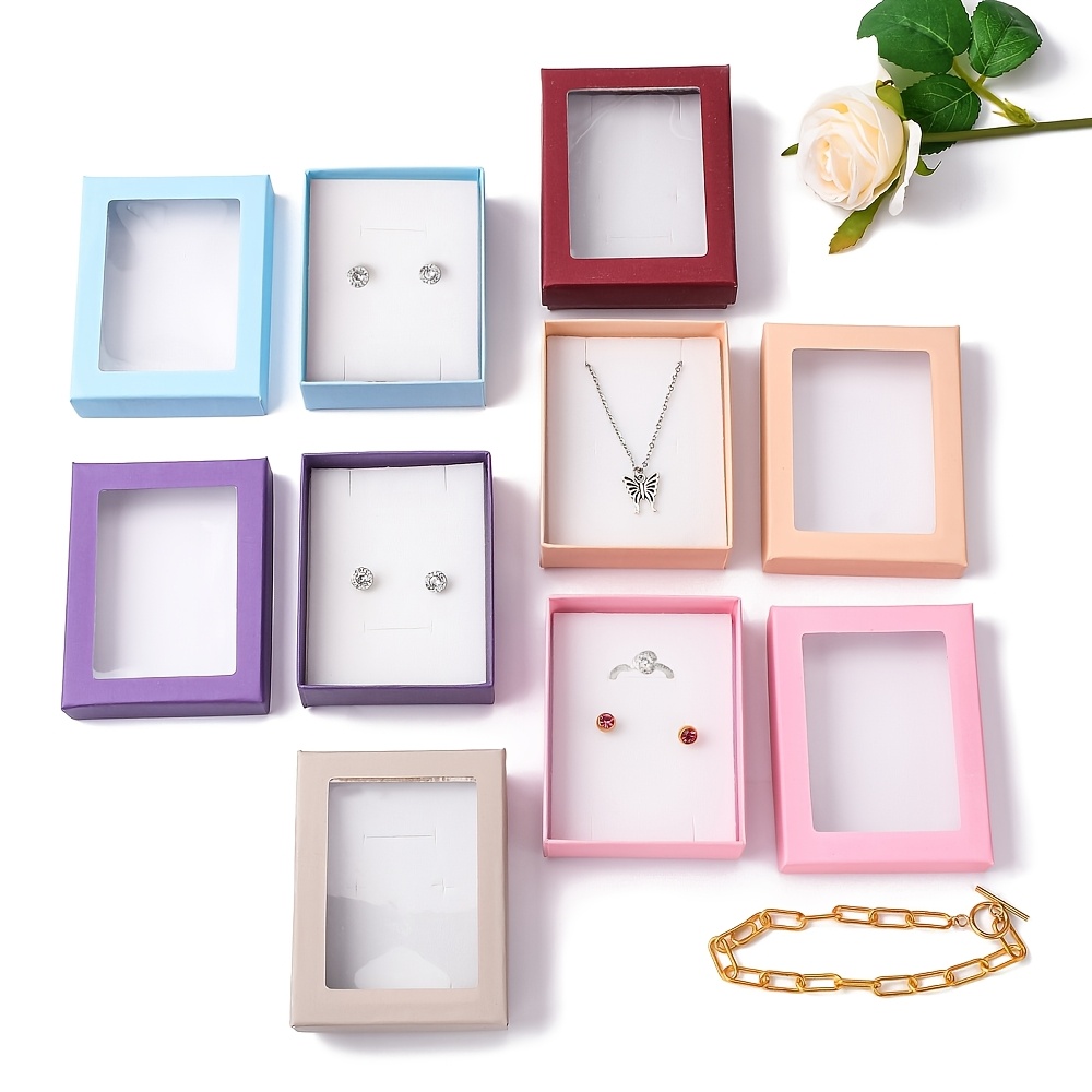 TEMU 12 Paquetes de Cajas de Regalo para Joyería Coloridas con Esponja - Compatibles para Anillos, Collares, Pulseras, Aretes - Elegantes para