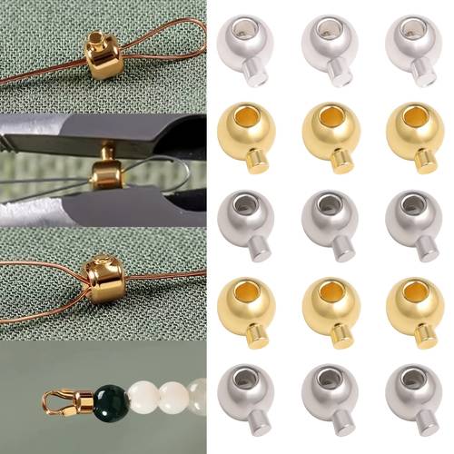 3mm 10pcs stainless steel clip cord end tip clasp crimp connector beads for diy necklace bracelet jewelry making accessories