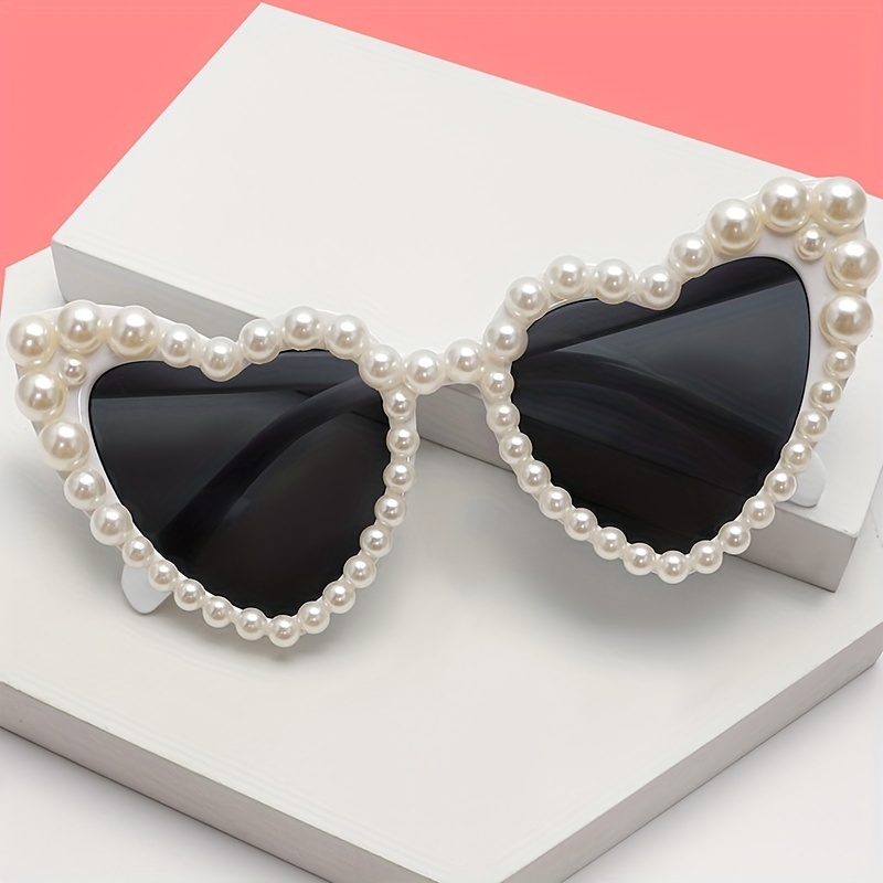 

Y2k-inspired Pearl & Rhinestone Glasses - Anti-reflective, Beach Parties & Travel