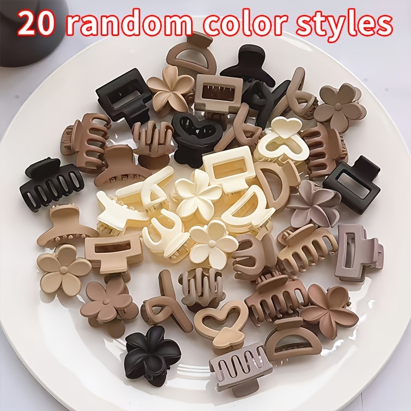 Image of 20 Pieces Of Random Small-sized Hair Clips For Women, Colors And Styles , Included. Simple And Cute Design, Suitable For Hairstyles With Diverse Patterns, Perfect For Daily Wear And . , Ladies' Hair