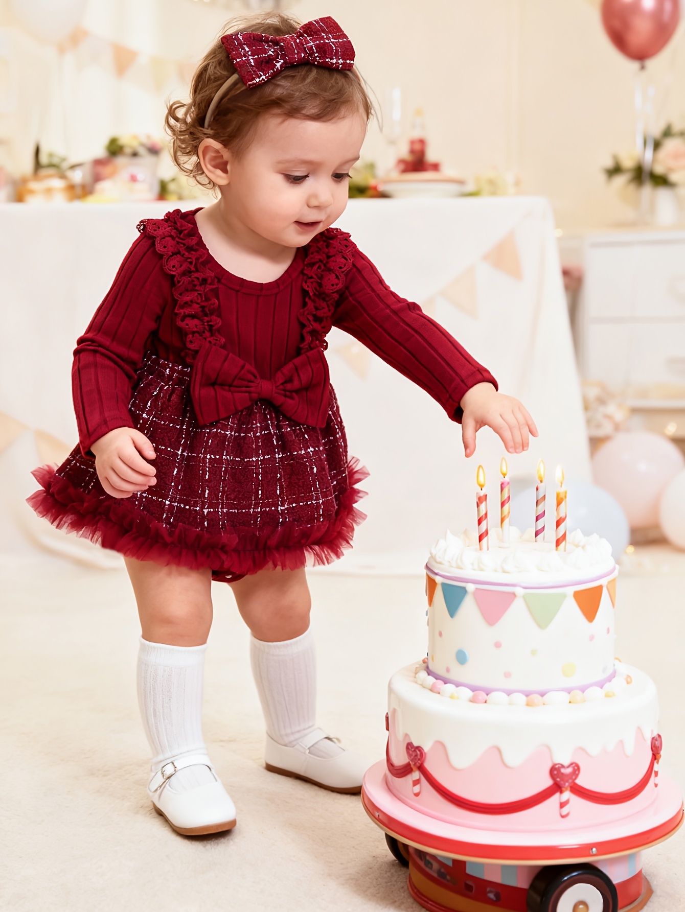 slim fit dress slacks Cherry Bow Printed Suspender Princess Dress – marryshe main image 1