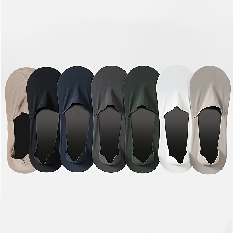 TEMU 7 Pairs Of Men's Socks, Summer Boat Socks, Thin, Breathable, Sweat Absorbing, Cover, Invisible Shallow Mouth, Low Cut, Spring And Summer Short