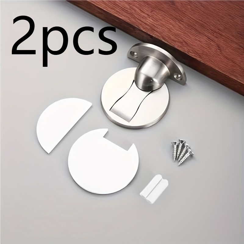 TEMU Set eleganti fermaporta magnetici in metallo - Nessuna perforazione richiesta, uso versatile, potente magnete per fessure di porte da 5,5 mm a ,