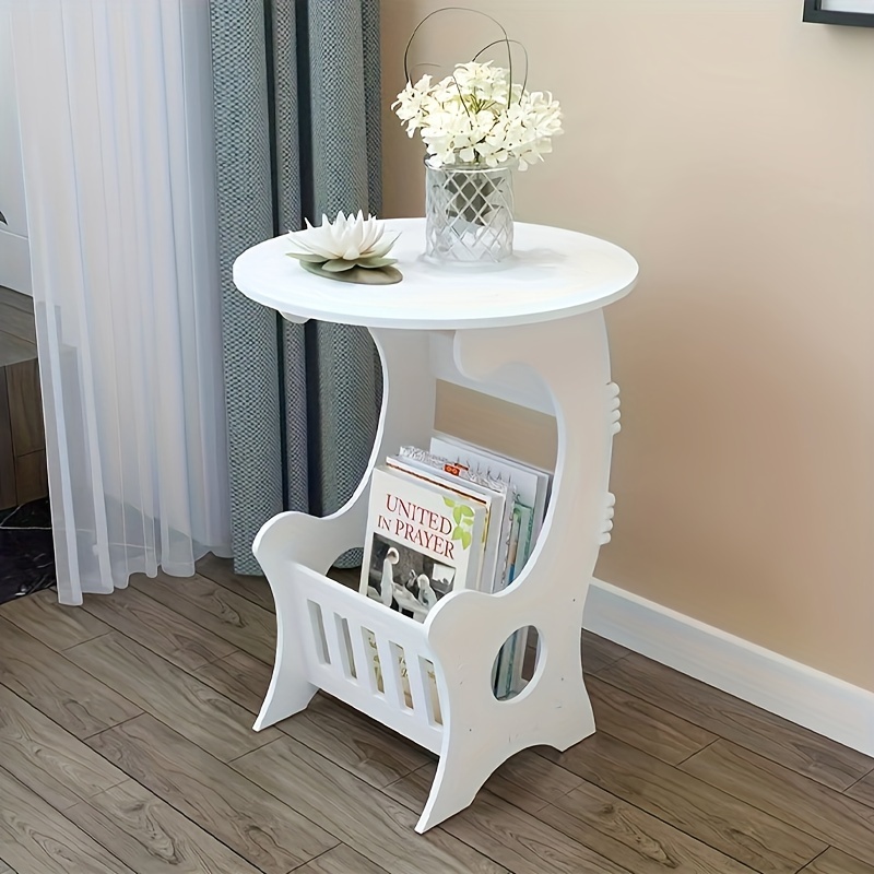 

Multifunctional Bedside And Magazine , Round Side Table, Plastic