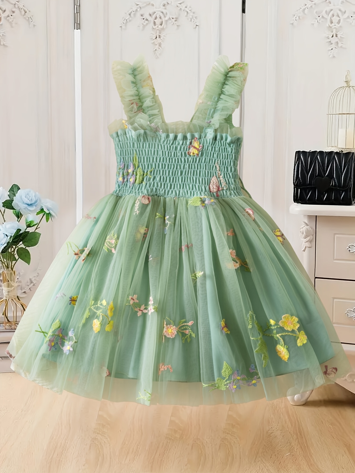 sachin and babi light blue dress Designer Beige And Green Floral Printed Ethnic Gown With Multicolor Bo –  Lagorii Kids main image 1