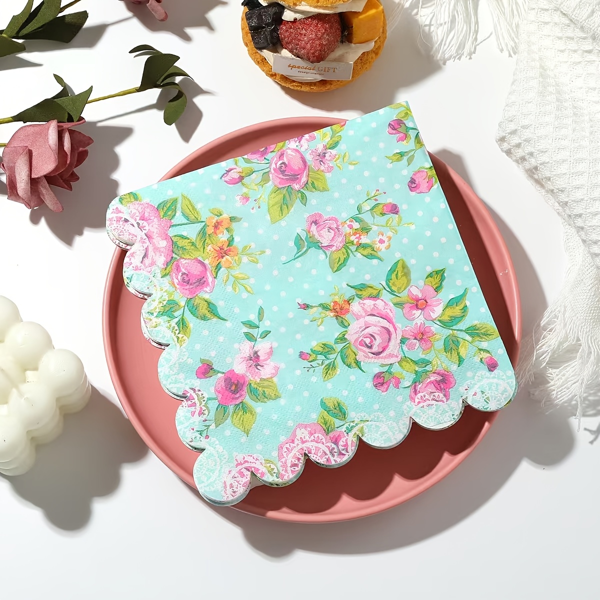 TEMU 20pcs Soft & Absorbent 2-layer Napkins, 13x13 Inches - Weddings, Birthdays, Parties & More - Versatile Paper Towels For Home, Kitchen, Coffee Shops