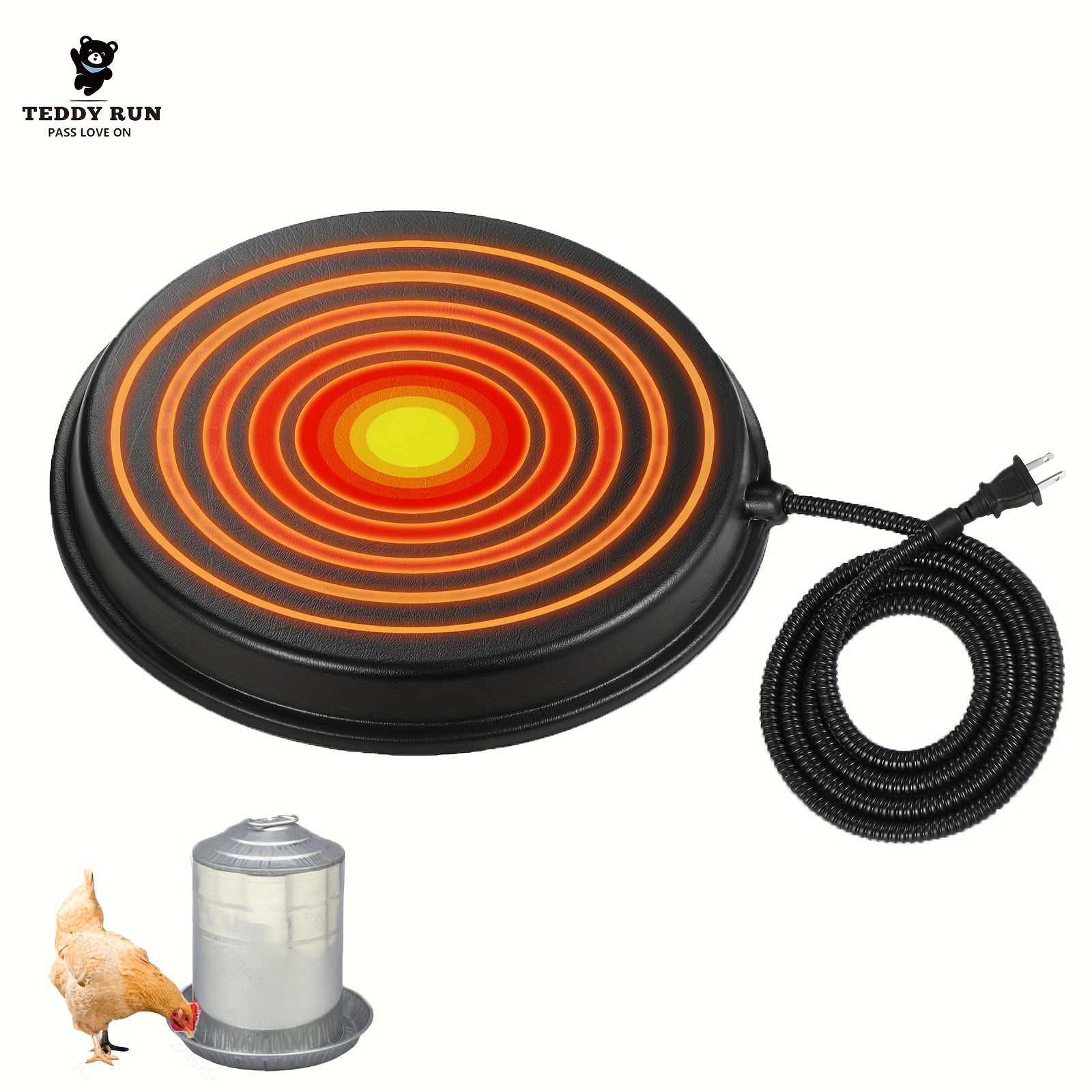 

Chicken Waterer Heater - Poultry Waterer Heated Base, Chicken Water Heater 80 For Winter Heated Base, Pet Water Heater For Metal Poultry , Christmas