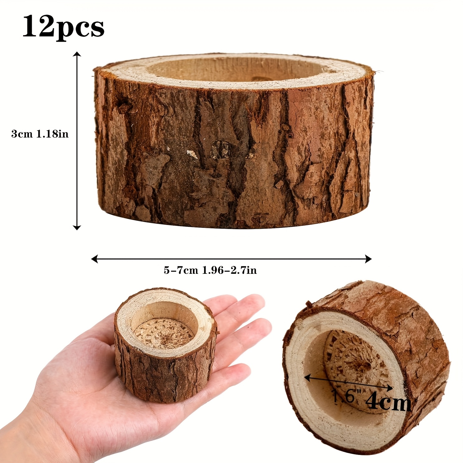 Image of 9 12 Wooden Candle Holders, Wooden Wish Tea Candle Holders, Decorations For Weddings, Parties, Birthdays, And Holidays