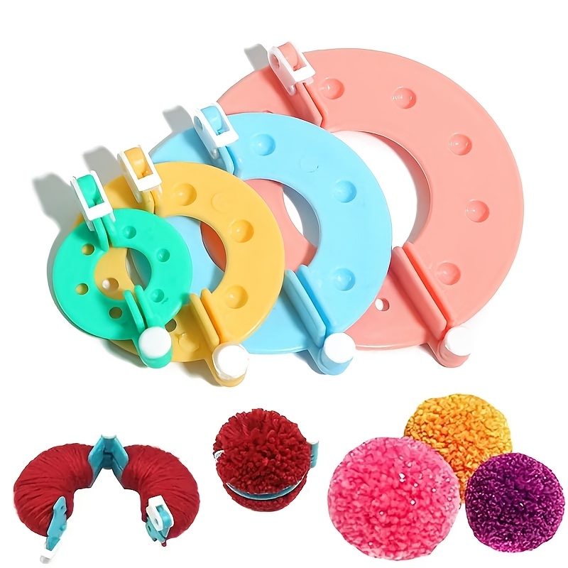 TEMU Kit de fabrication de boules de fil à tricoter, moule à tisser des boules en peluche multi-tailles, outil d'artisanat pour faire des boules de
