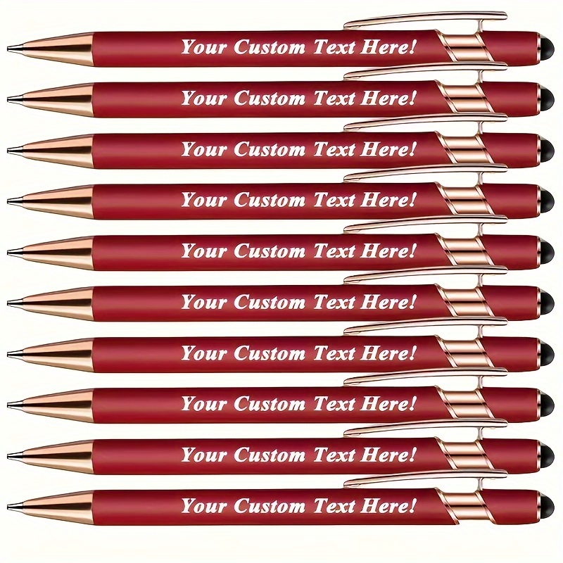 

Luxury Custom 10-piece Ballpoint Pens - Personalized With Capacitive Touch & Soft Grip - Ideal For Anniversaries, Mother's Day, Birthdays, Teacher Appreciation (black Ink)