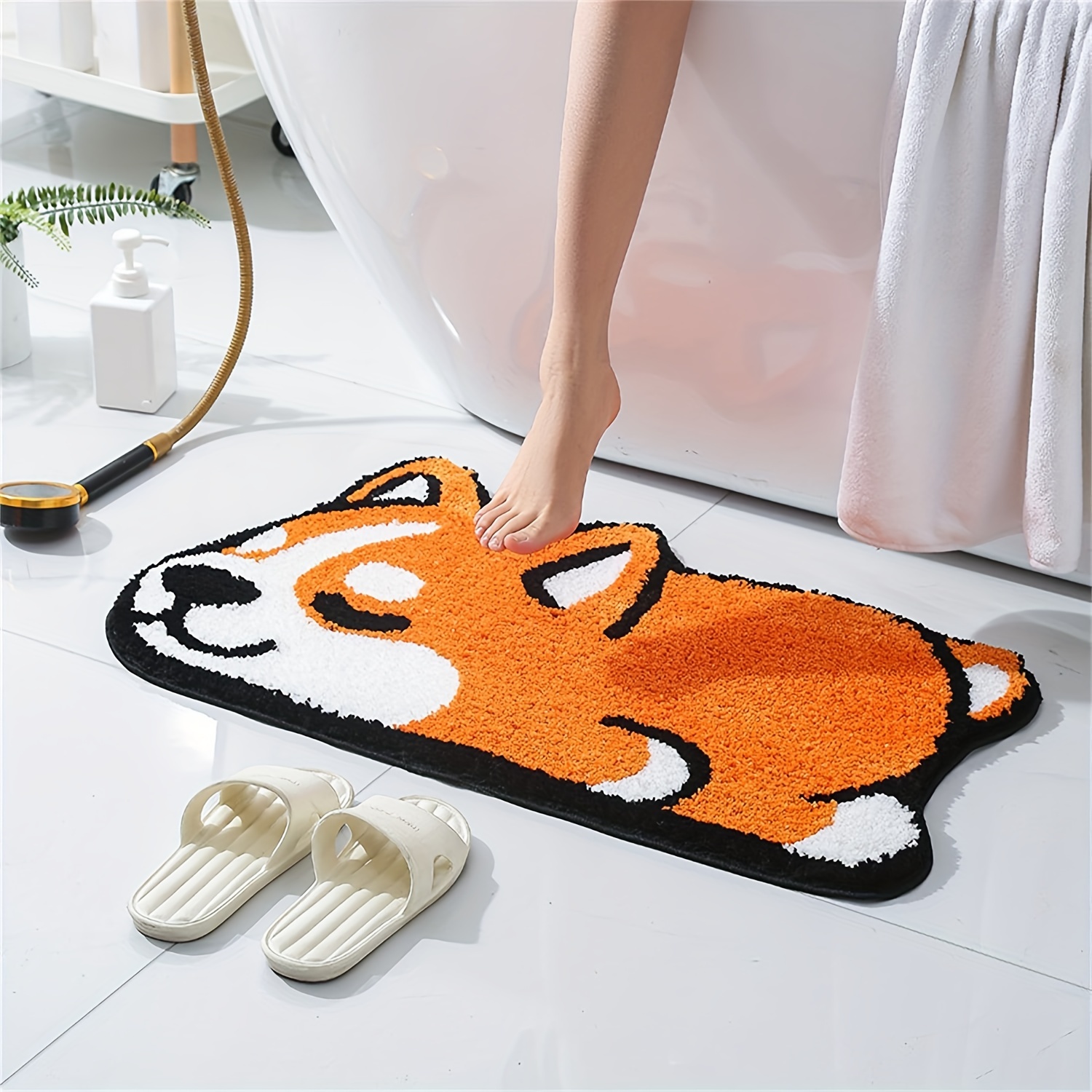 

Cute Corgi Bath Mat, Corgi Shaggy Bathroom Rug, Soft, Absorbent, Non Slip & Durable Plush Rug, Machine Wash, Ideal For Tub, Toilet Or Sink, 15.7"x 23.6" (corgi)