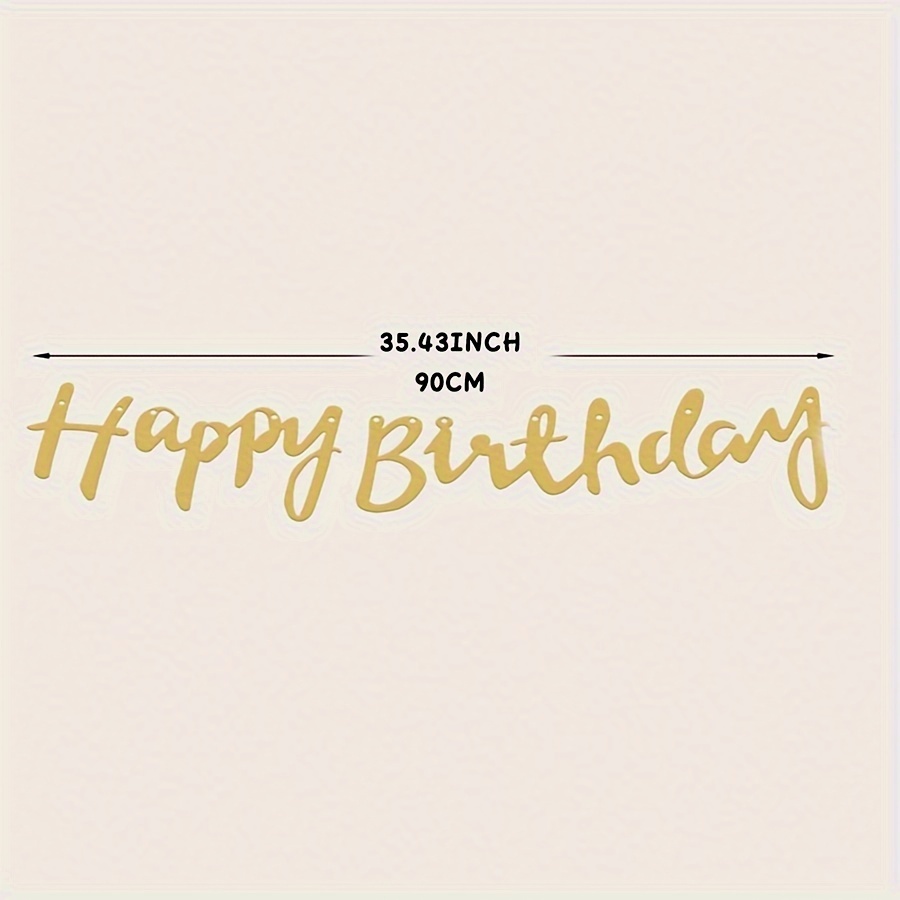 Golden Happy Birthday Letter Banner Birthday Party Background Wall Decoration