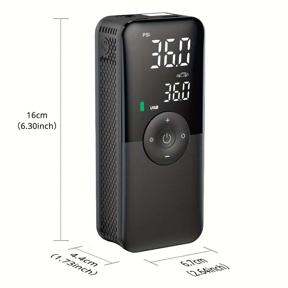 Pompe à vélo électrique TP100, gonfleur de pneus Portable avec Affichage LED, arrêt Automatique
