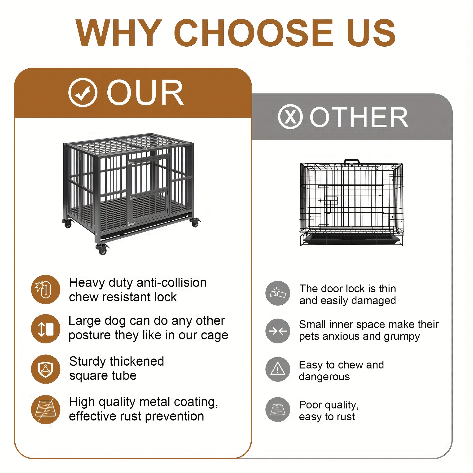 43 38 inch heavy duty dog crate folding dog kennel no Temu