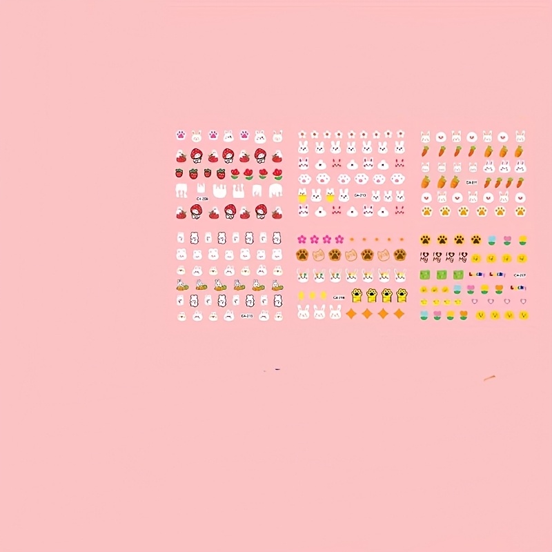 1/6/24 Sheets Random Style Nail Stickers Non-toxic And Odorless Luminous -the-dark Nail Stickers Nail Art Stickers Tearable Creative Interactive Stickers