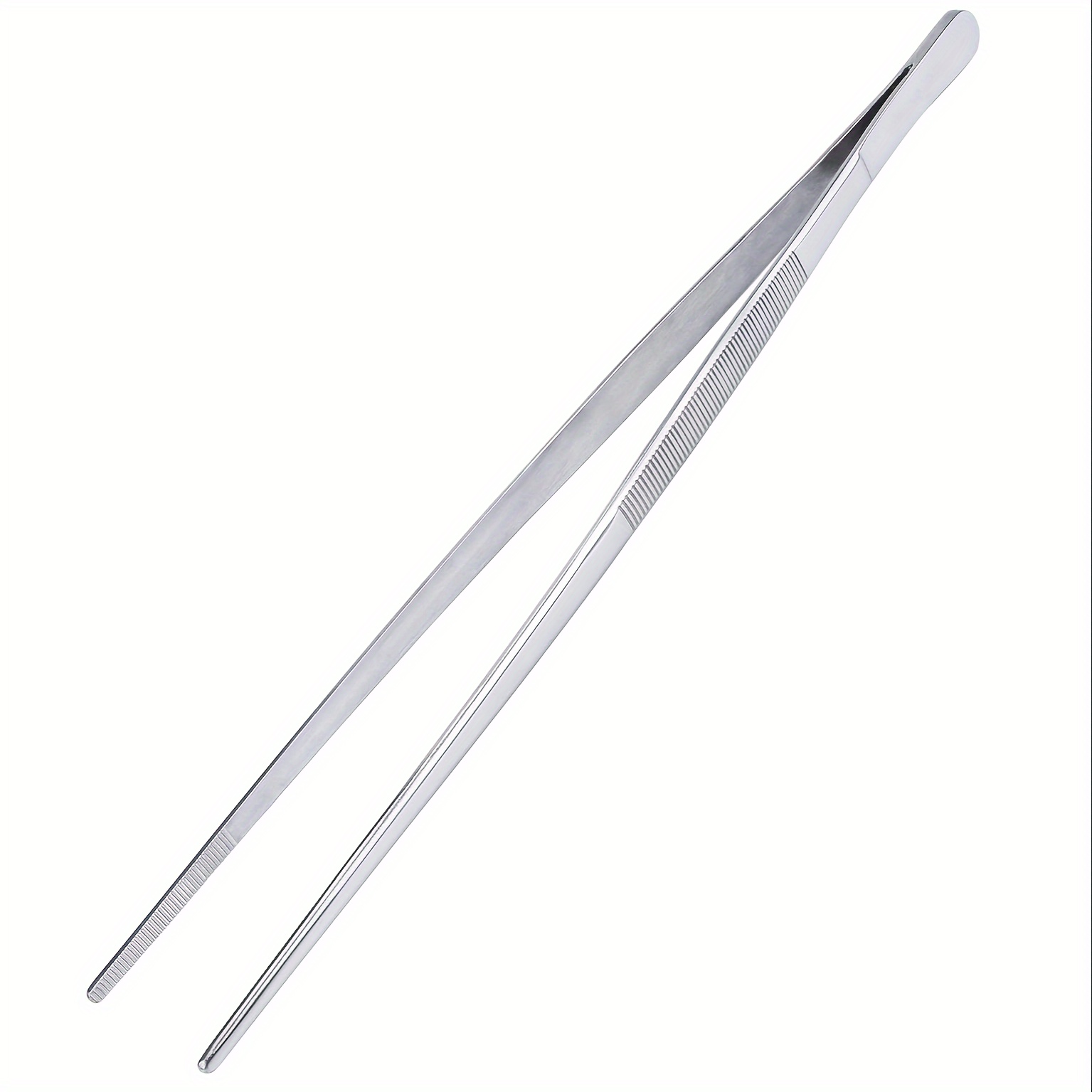 Image of Stainless Steel Precision Kitchen Tweezers Set, Serrated Tips Food Tongs For Cooking And Serving - Culinary Tweezer Tongs Pack