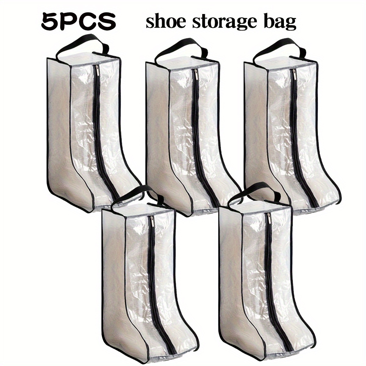 TEMU 5pcs Shoe And Boot Storage Bags, Commercial Shoe Protector Bags, Travel Shoe Organizer, Sports Shoe Storage, Golf Shoe Bag, Equestrian Boot Bag,