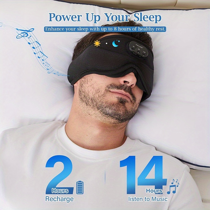 38 kinds of white noise upgrade sleep mask wireless earphones 2 in 1 3d deepening eye sockets 14 hour   stereo music call noise reduction sleep aid meditation artifact storage bag data cable earbuds exquisite gift box exquisite christmas birthday gift for parents friends and lovers Product details 1