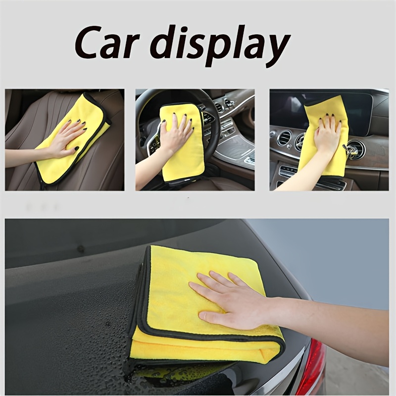 3/6pcs thickened absorbent coral fleece car wash towel,   designed for cleaning car wash cloth and quick drying car wash towel, suitable for household use details 2