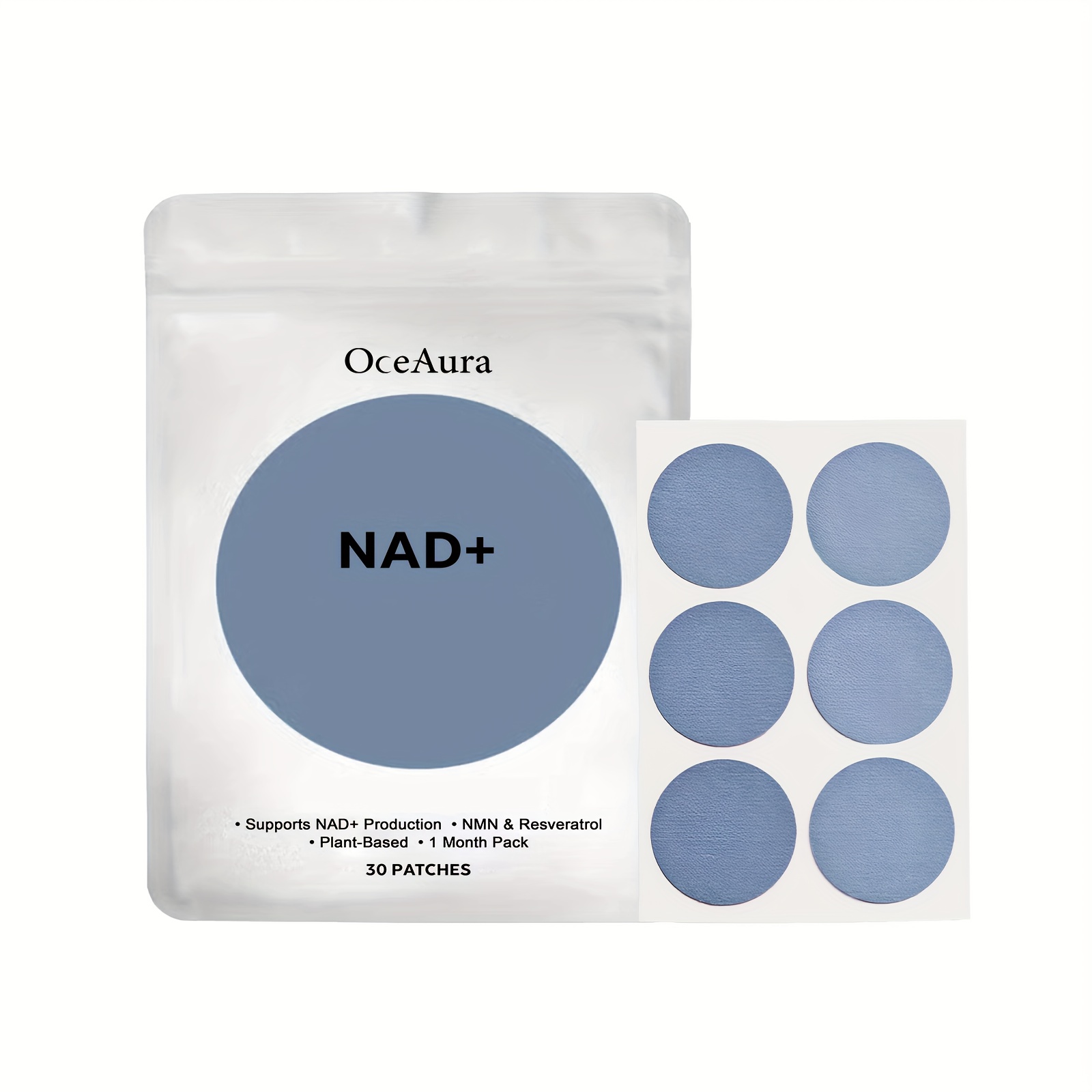 oceaura 30 片 + 敏感光棕色身體貼片 - 含有 l-谷氨酸、賽比林、鉬、石榴籽和肉豆蔻 - 這是用於保護皮膚和保持年輕光采的 1 個月供應 商品詳情 0