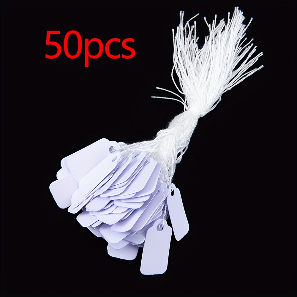 50pcs Jewelry Tag Handwritten Blank Hangtags Jewelry Gift Number Display Hangtags String Tag