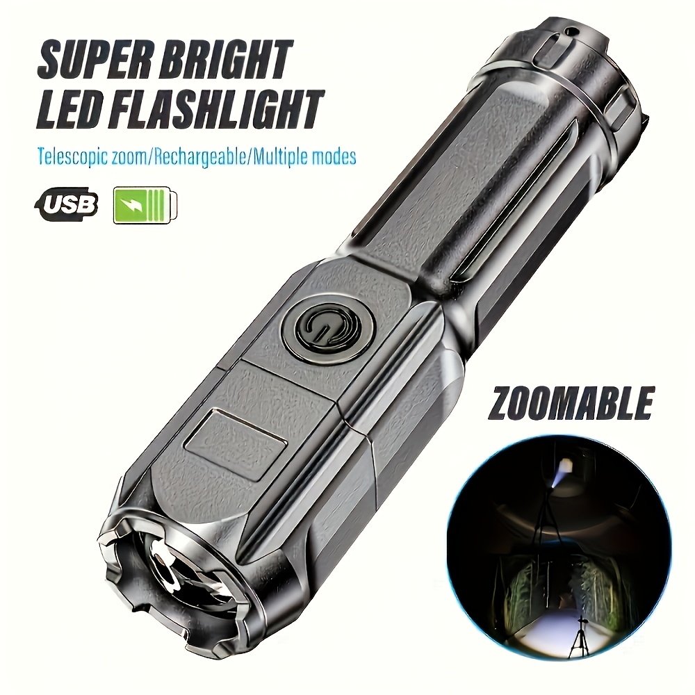 Lampe de poche LED ultra puissante, rechargeable, longue