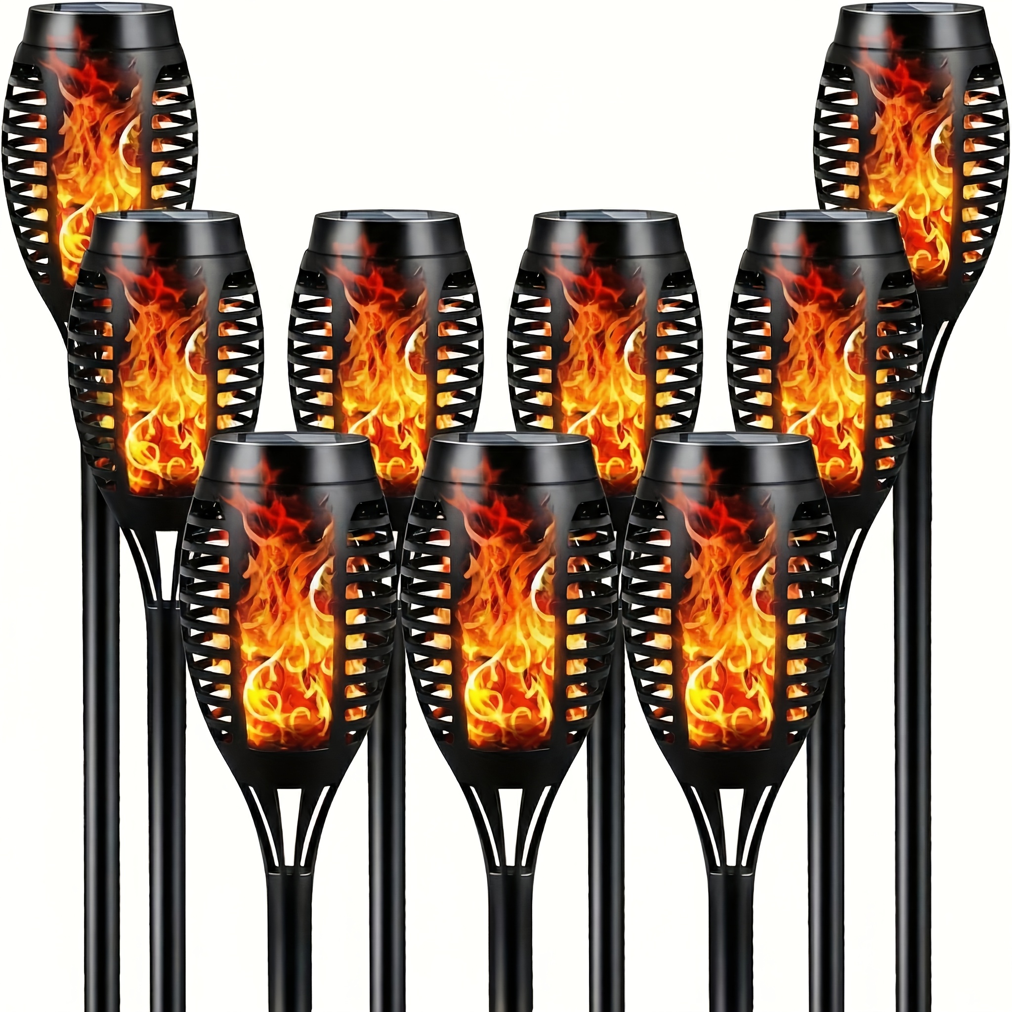 E-shop Solar Flammenfackeln für draußen, flackernder Flammeneffekt Gartenwegbeleuchtung, IP44 Solar-Landschaftsbeleuchtung für Terrasse, Garten &
