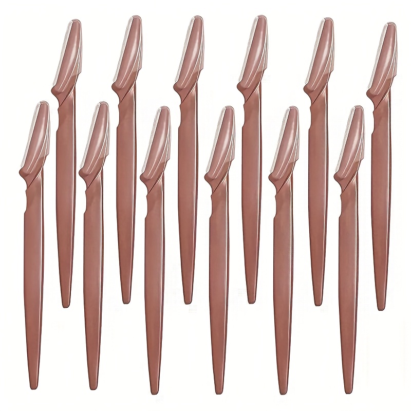 12pcs-stainless Steel Trimmer Razor With Protective Cover, Suitable For Men And Women - Precision Eyebrow Shaver