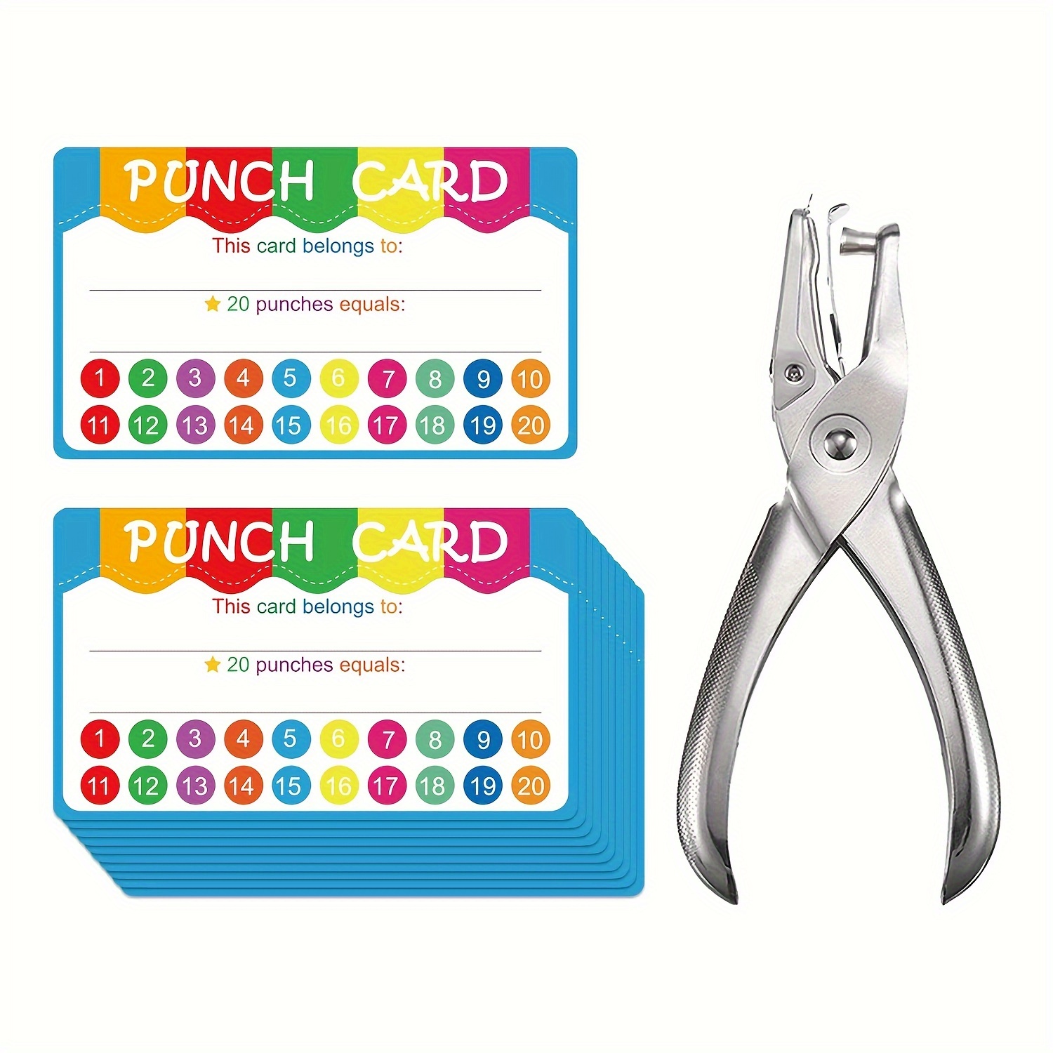 

200-pack Reward Punch Cards For Teachers & Students - Behavior Incentive & Loyalty Programs - Daily Office Supplies