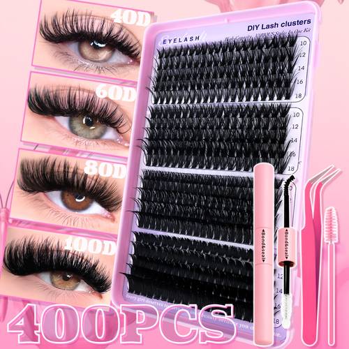 large capacity eyelash book set eyelash extension kit 400pcs 800pcs 3468p cluster lashes suitable for weddings valentines day and daily to your and beginners