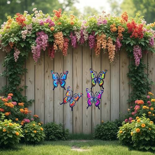 3d 4 wall decor colorful garden ornament indoor outdoor metal accent ideal for gardens patios living rooms and perfect gift for exquisite room decoration