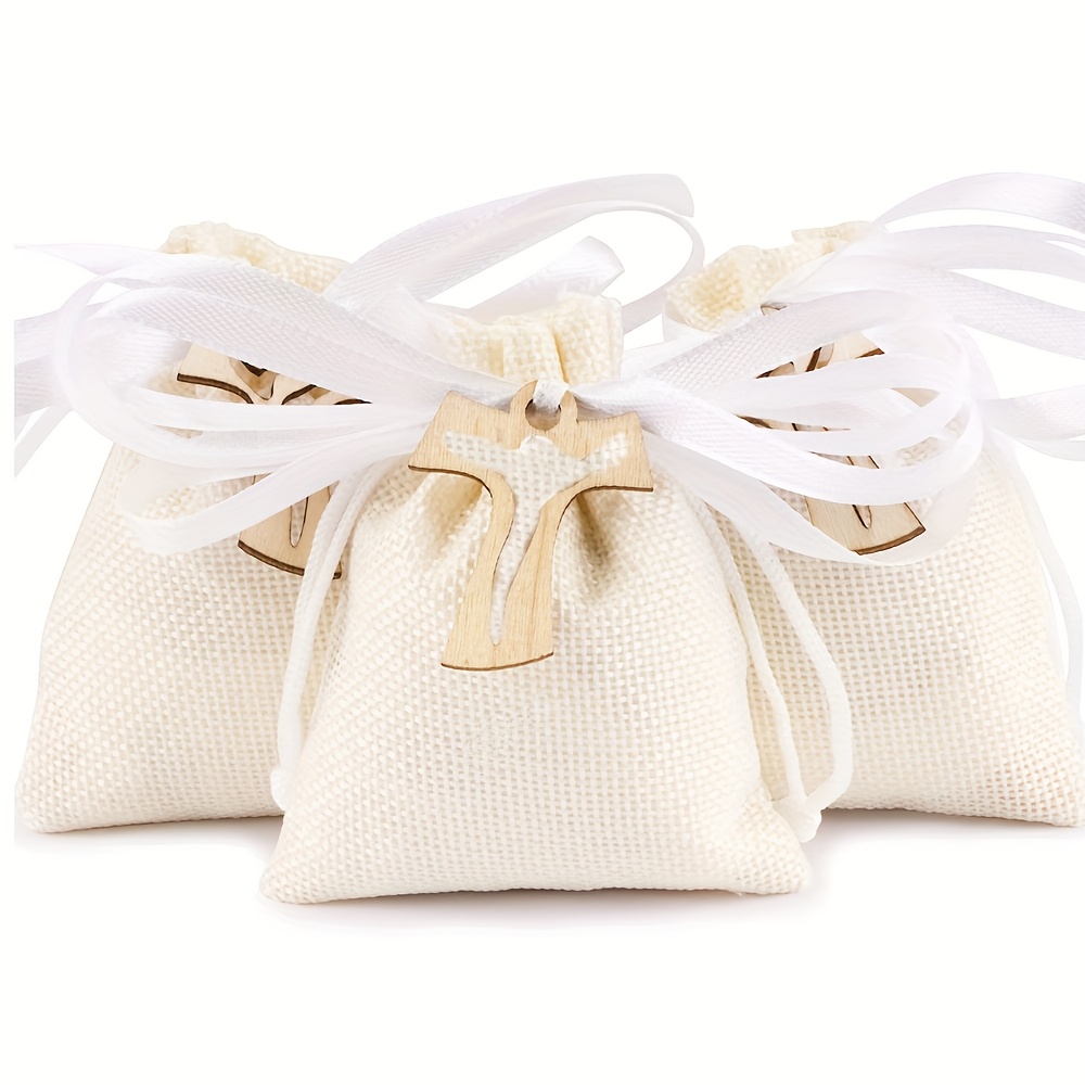 24 Sacchetti Regalo In Iuta Colorati Con Coulisse 10x14 Cm, Per Natale E Gioielli