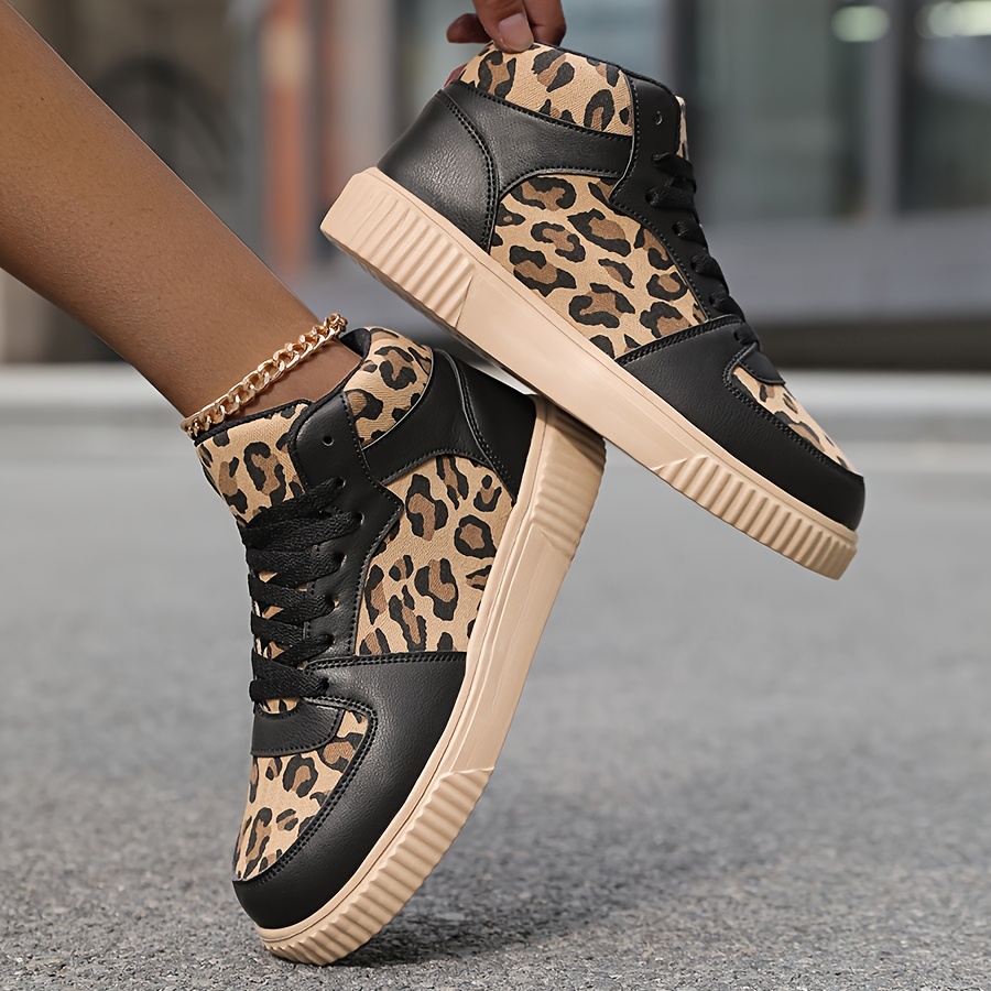 zapatillas altas estampado leopardo mujer calzado casual Temu Chile