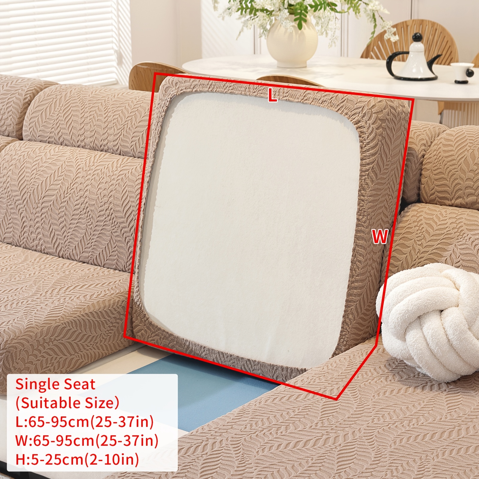 TEMU A Versatile Modern Elastic Sofa Cover Suitable For , Featuring Soft And Breathable Jacquard Fabric. This Protective Cover Is Designed For Chaise