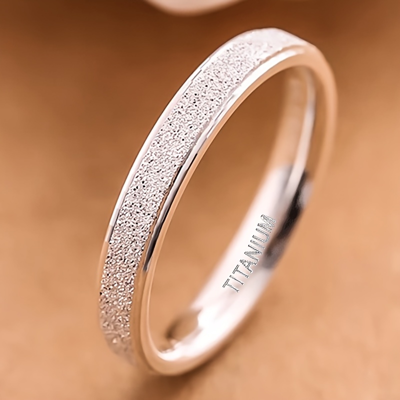 1pc Never Fade Engraved Letter Ring Fashion Stainless Steel Classic Ring Gift