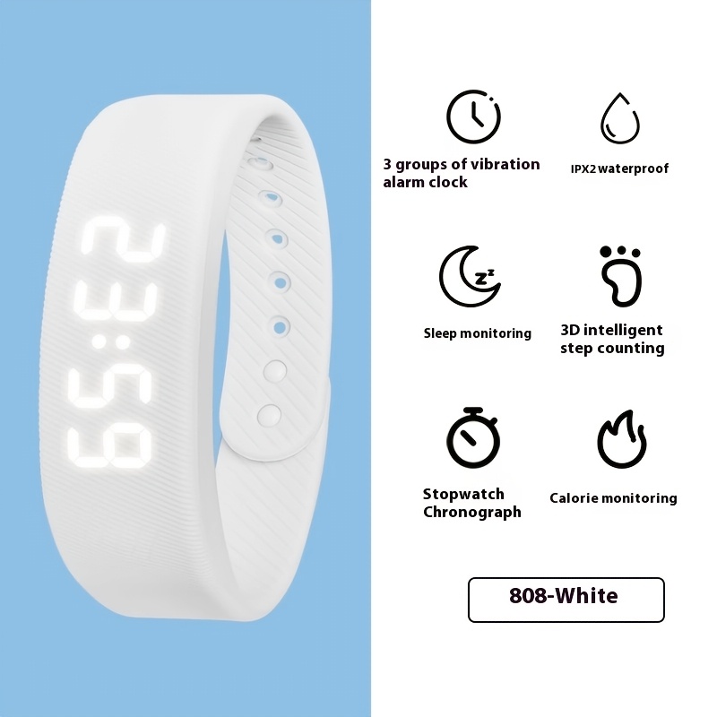 fitness   smart watch with silicone band usb rechargeable high quality calorie monitoring vibration alarm clock 3d step counter ideal for students teachers holiday     watch monitoring wear modern wearable tech durable sport watch