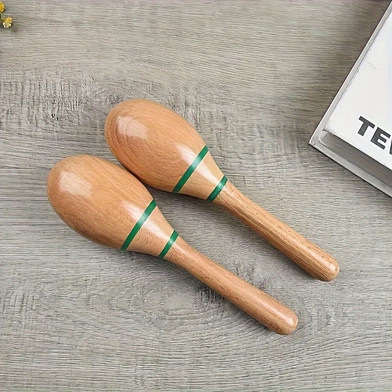 

Pair Of Wooden Maracas For Festive Celebrations - Perfect For Adults, Suitable For Ages 14 And Up, And Requires No Electricity