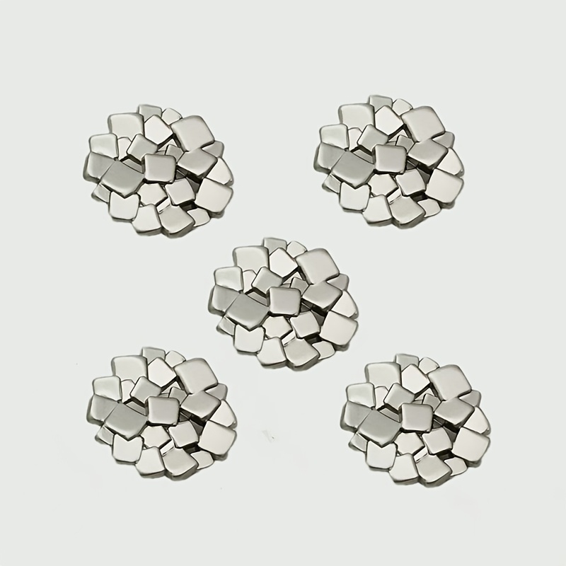 E-shop 5 Stück handgefertigte Metallknöpfe - Elegante quadratische Knöpfe für Kleidung, Anzüge, Mäntel, Jacken, - Robuste Metallkonstruktion für