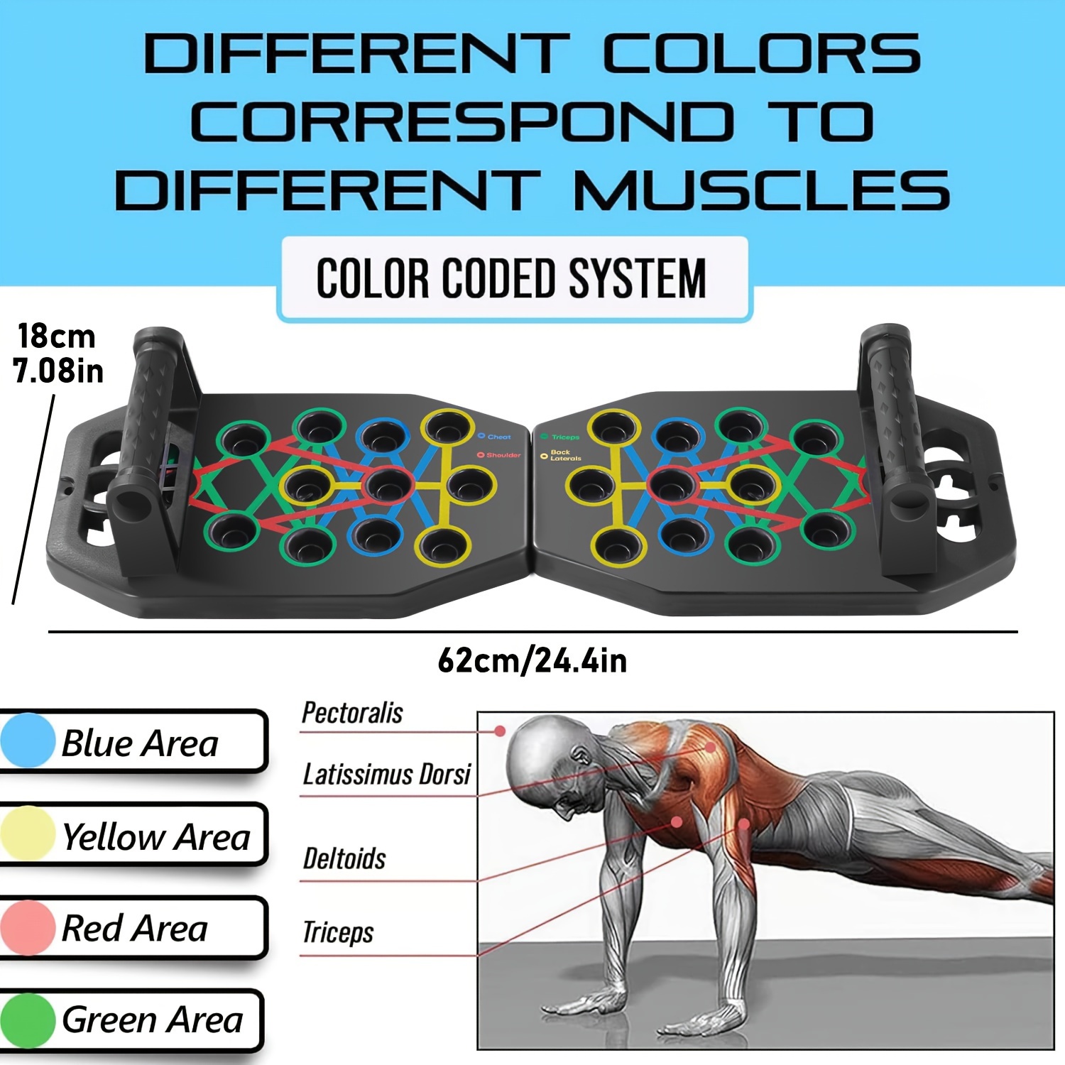  push up board with 2 bands multifunctional home gym workout equipment chest muscle trainer strength training aid push up board details 8