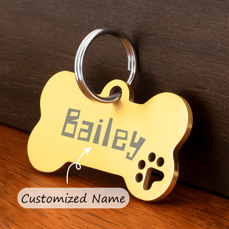 TEMU 1pc Customized Personalized ,dog Tag, Dog Id Tag, Dog Name Tag, Custom Dog Tag, Engraved Dog Tag, Tag Personalized For Dogs, Bone Dog