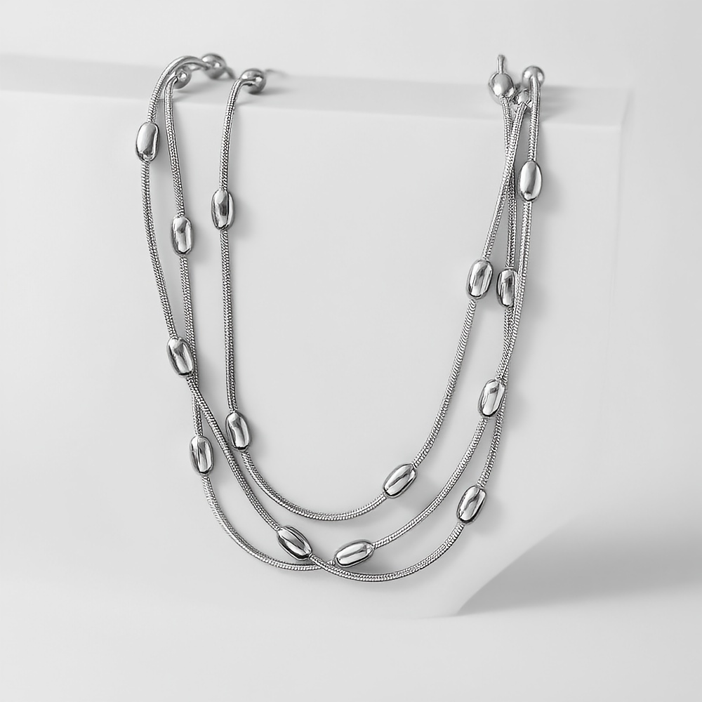 Women's Three-layer Layered Collarbone Chain Necklace, Vintage Style