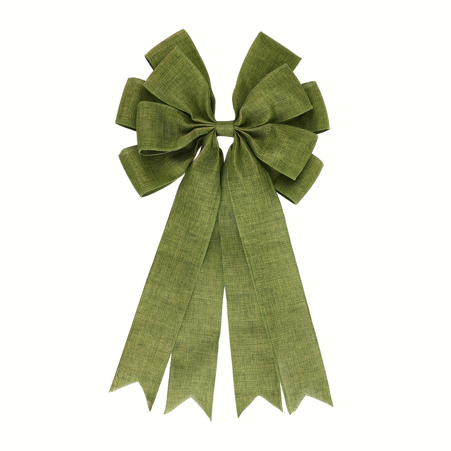 Image of 20-inch Large Grass Green Wreath With Wire Edge And Bow, Suitable For Indoor/outdoor Decorations, Festive Occasions, Christmas Tree Topper, Wedding Party, Birthday Wall & Front Door Decoration - 1pc