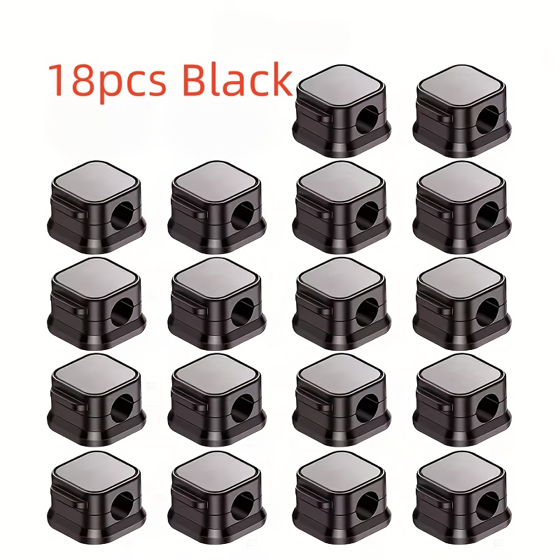TEMU 18pcs Magnetic Cable Organizer Set, Sturdy And Durable Adjustable Non-slip Organizers, Suitable For Type-c, Lightning, Type-a, Micro, And