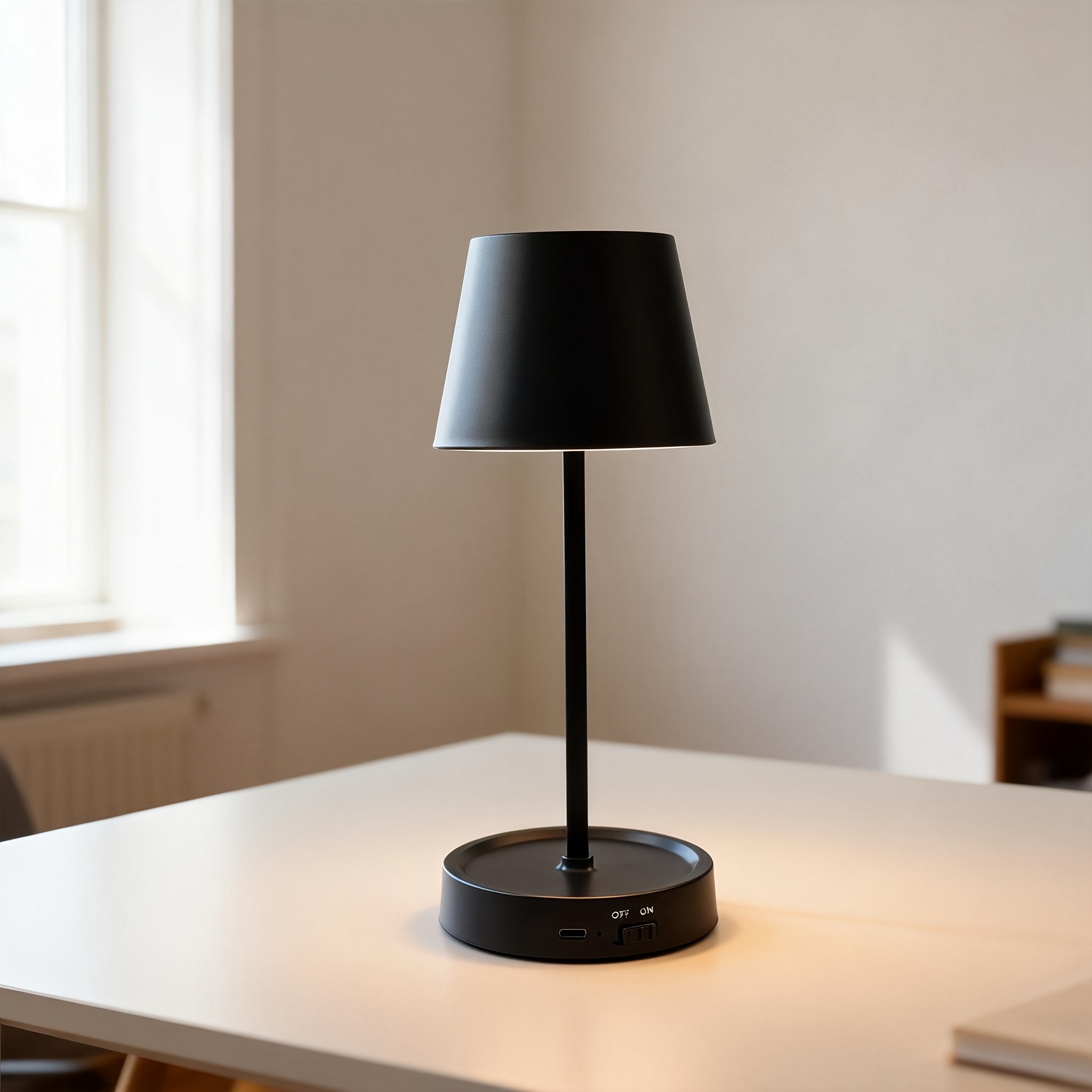 E-shop wiederaufladbare dimmbare Tischlampe, Stimmungslampe, tragbare berührungsgesteuerte Tischlampe, geeignet für Esszimmer, Wohnzimmer,