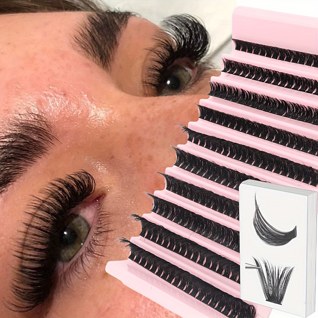 

80d/40d Mixed Clumping Eyelashes 200 Clumps Clumping Segmented Extension 0.07mm Thick D 10mm-16mm Mixed Natural Style Russian Stripe Thick And Fluffy Eyelashes Handmade Faux Mink Eyelashes Clumping