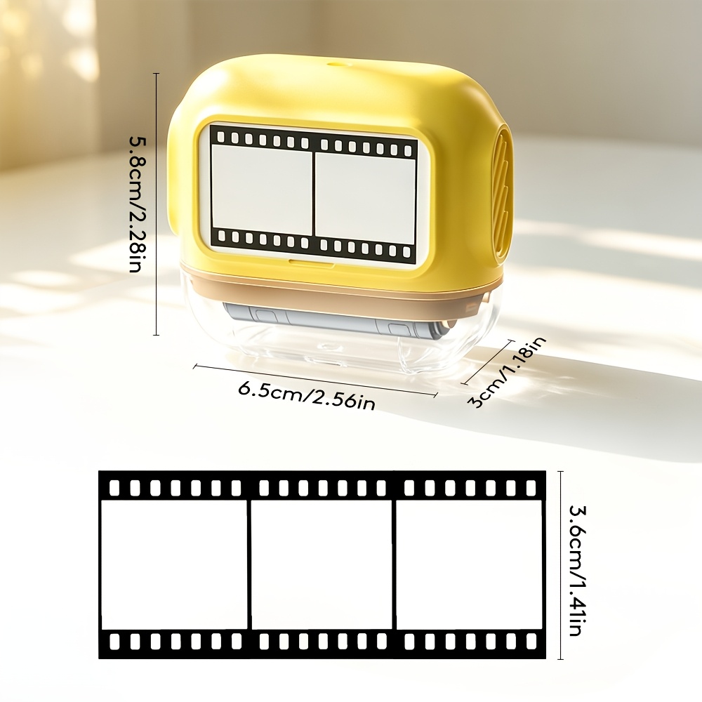 TEMU Timbro a rullo a forma di pellicola per journaling e scrapbooking - Design vintage a rotolo di pellicola cinematografica con collage multi-,