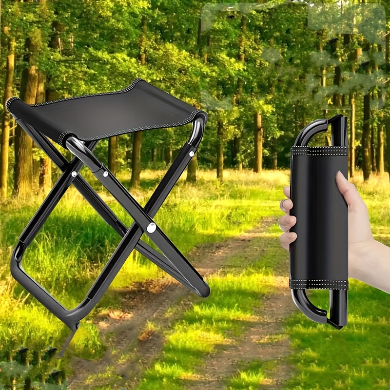 Portable Camping Stool Travel Chair Fishing BBQ Hiking Heavy Duty Seat Chair+Bag